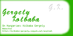 gergely kolbaba business card